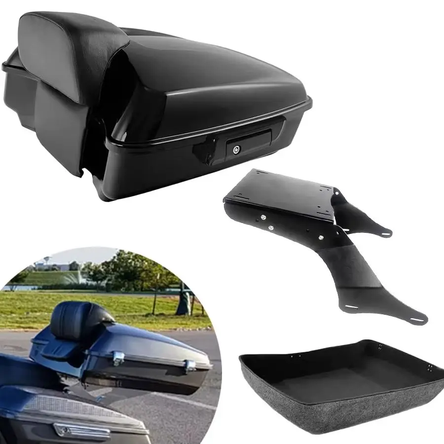 Top Case Moto Chopped Top Box Motorcyle Trunk Suitcase With Luggage Rack For Kawasaki Vulcan 1700 Vaquero Vn1700 2010-2025