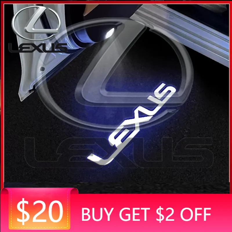 

Emblems Car Door Welcome Light Logo Projector Lights Accessories For Lexus F SPORT ES RX NX LS UX LM LX GX LC RZ IS CT GS RC HS