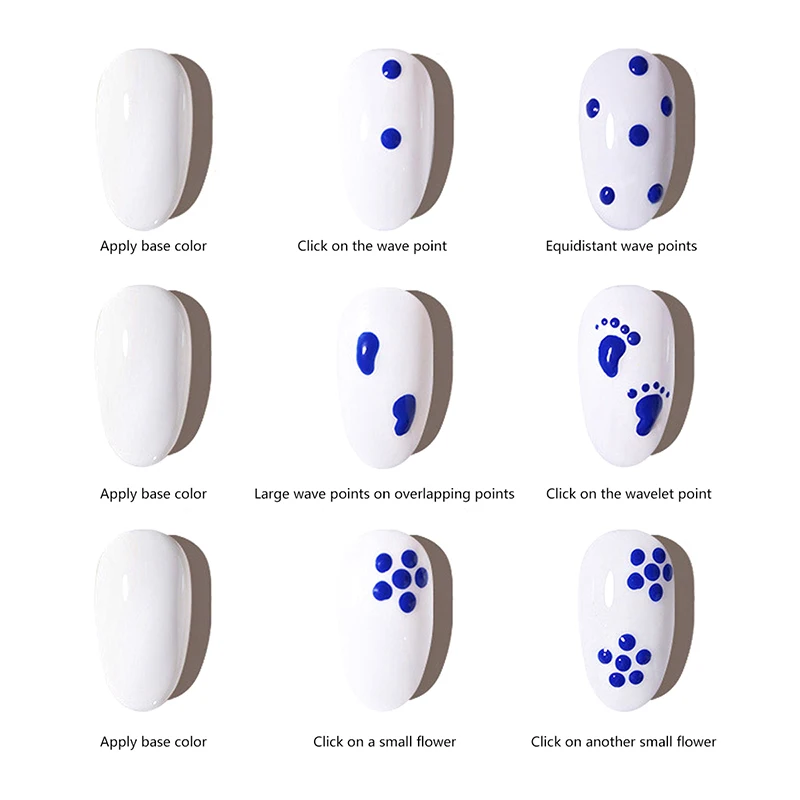 

5pcs/Set Dual-Ended Nail Art Dotting Pen With Colorful Handle 3D Uv Gel Liner Flower Pattern Drawing Painting Brush