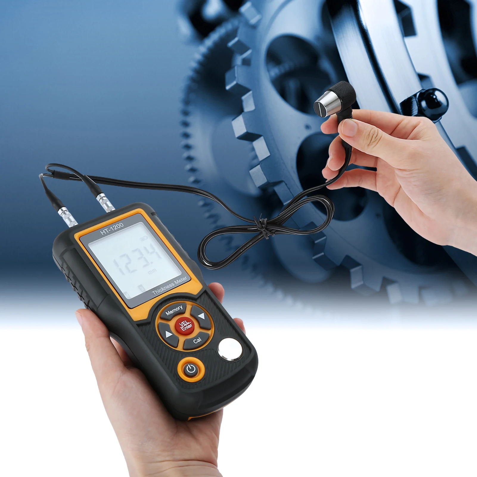 HT ‐ 1200 الرقمية LCD مقياس السماكة بالموجات فوق الصوتية تستر أداة قياس 2 ‐ 300 مللي متر المدى قياس سمك بالموجات فوق الصوتية