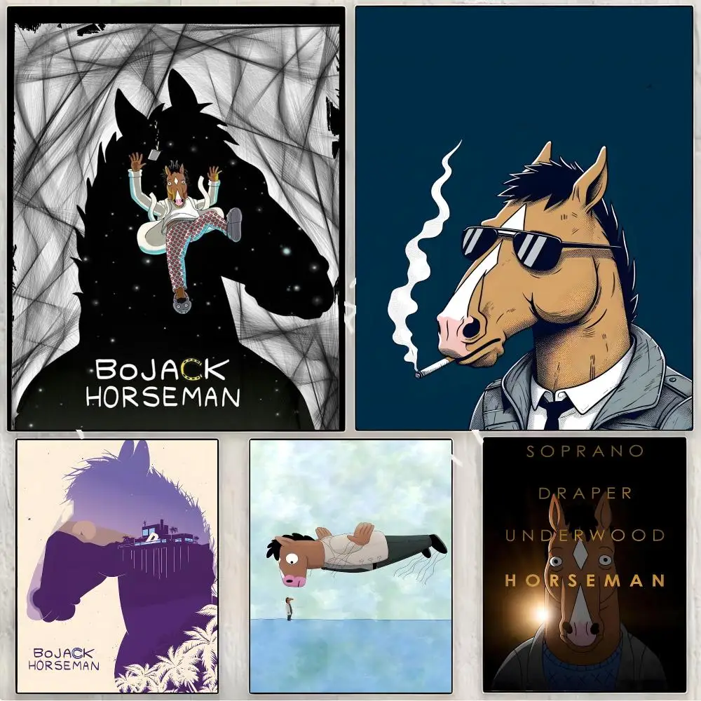 Animation Satire BoJack Horseman Painting Calligraphy Canvas Print Wall Mural for Living Room Decor Gifts
