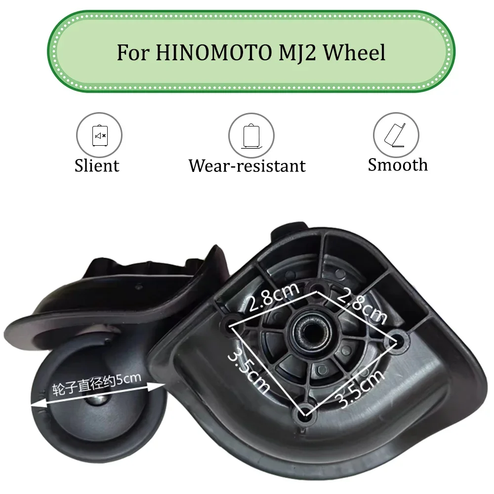For HINOMOTO MJ2 Black Universal Wheel Trolley Case Wheel Replacement Luggage Maintenance Pulley Sliding Casters wear-resistant