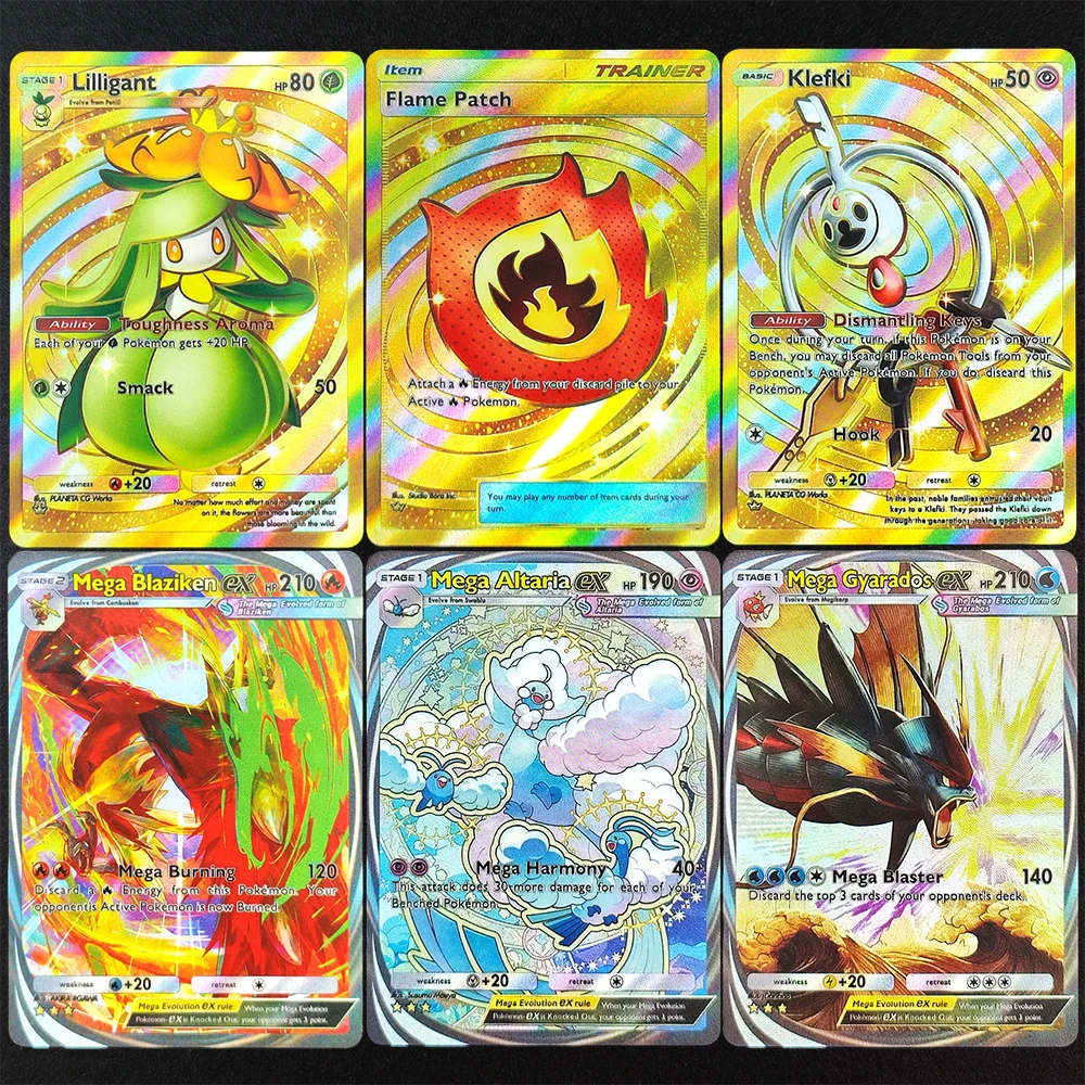 

Self Made TCG Pocket B1 Mega Rising Flame Patch Klefki Lursoant Blaziken Gyarados Lisia Jolteon Game Collection Игрушка-флеш-карта