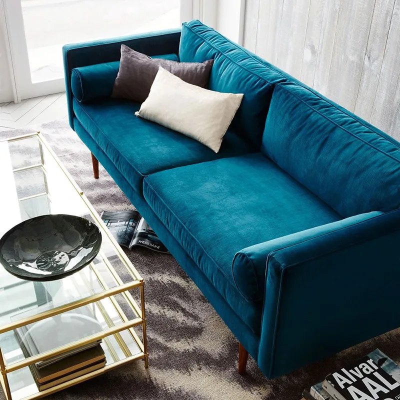 

*w for High Quality Living Room Sofa Set Classic comfort Velvet Chesterfield Sofa Couch With Solid Wood Legs%