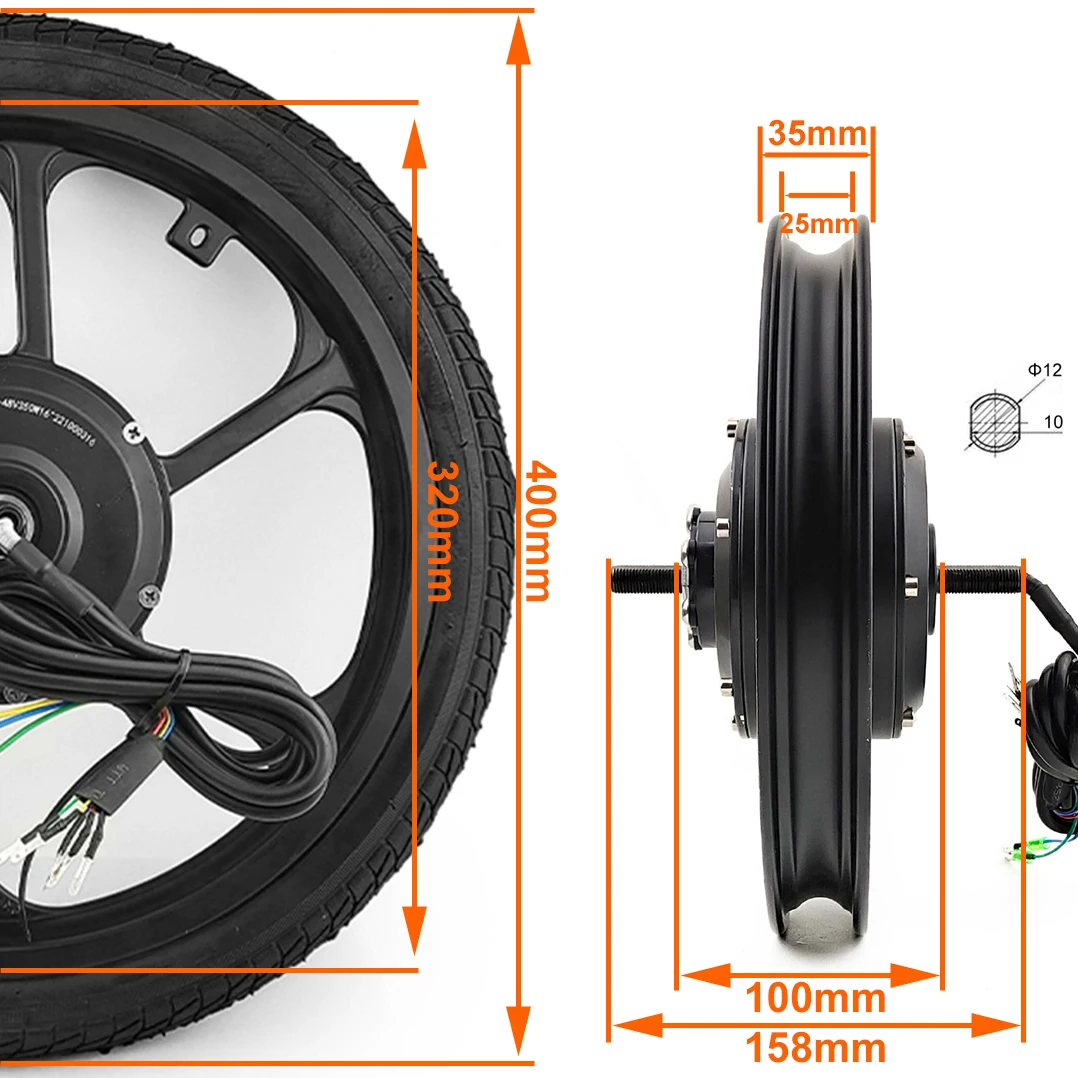 L-faster Black Hot Selling 350W Electric Bicycle Brushless Hub Motor Generator Low Price Ebike Front Wheel With LCD Controller