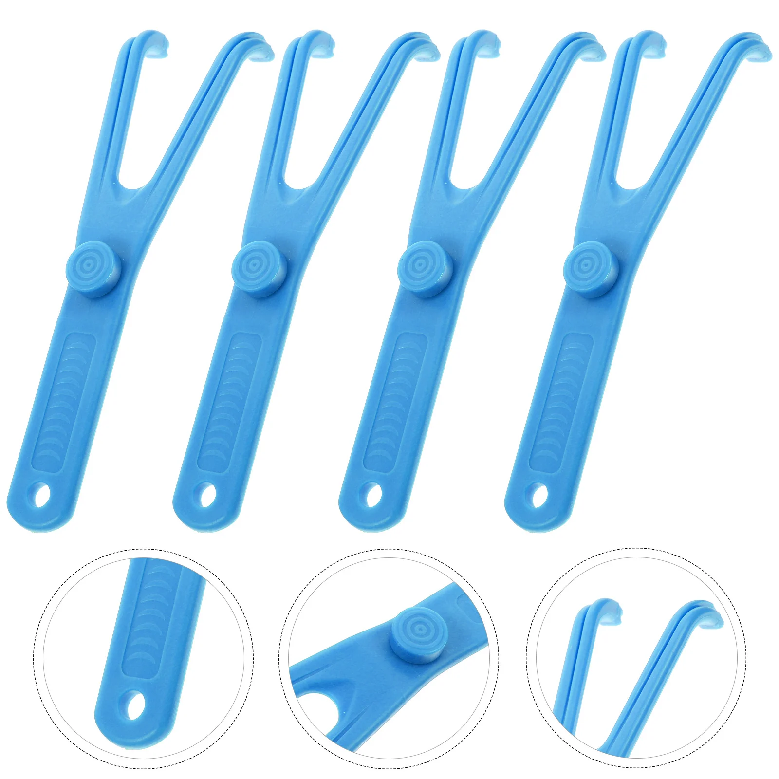 

4Pcs Dental Floss Holder Plastic Comfortable Handle for Teeth Cleaning Floss Picks Reusable Oral Cleaning Tool