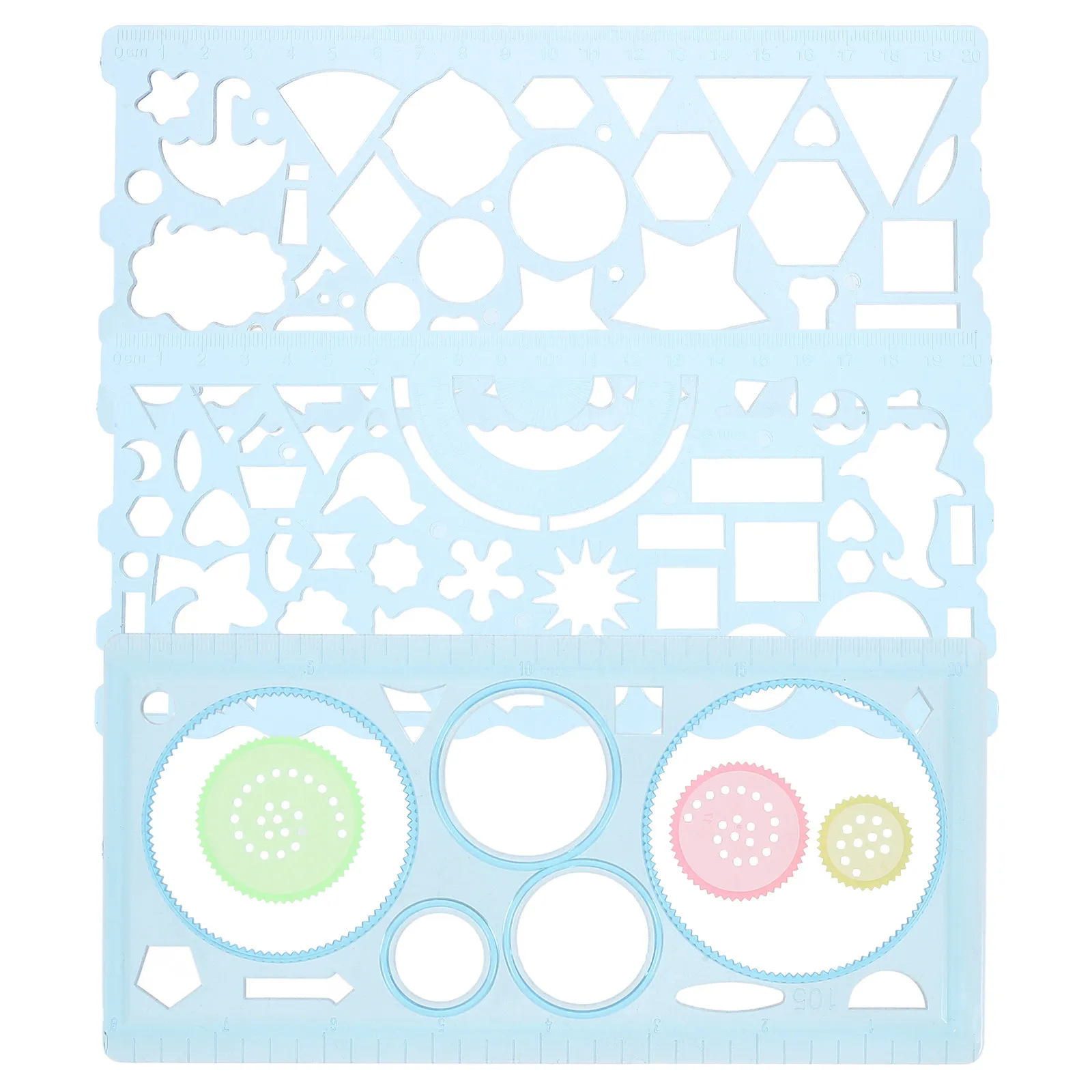 1Set Professional Architectural Drawing Stencils Set Multi-Functional Geometric Ruler Template for Students Teachers Engineers