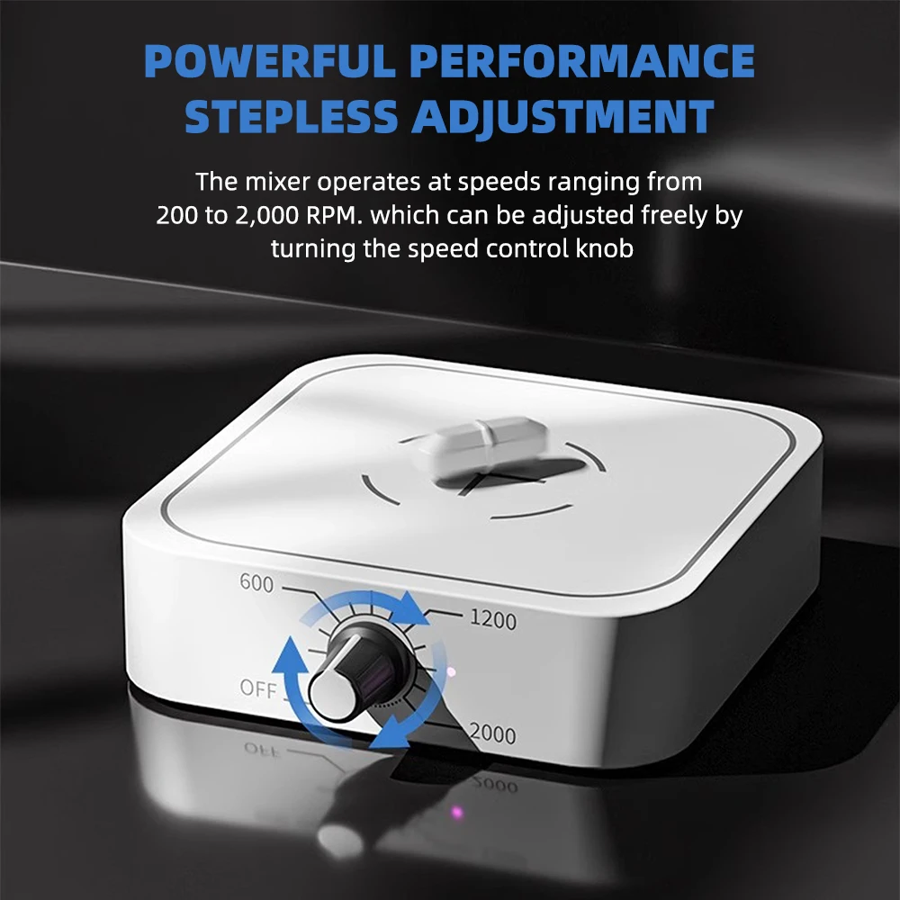 USB Rechargeable Mini Magnetic Stirrer 200‑2000RPM 1‑1.5L Portable Liquid Mixer Laboratory Magnetic Stirring Equipment