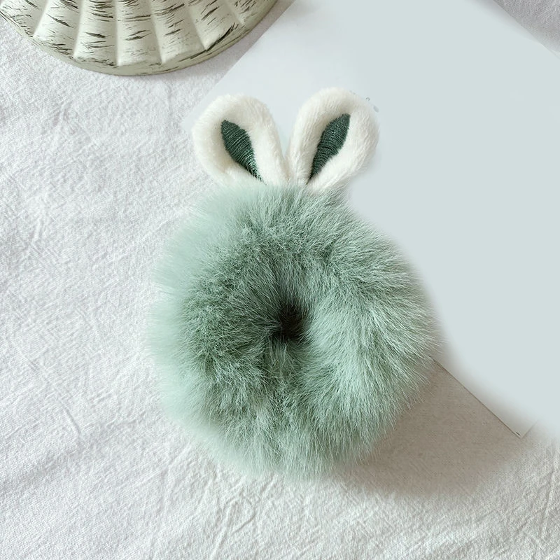 1Pcs Plush Hair Rope Imitation Rabbit Fur Elastic Hair Band Candy Color Scrunchies Soft Warm Rubber Band Cute Hair Accessories