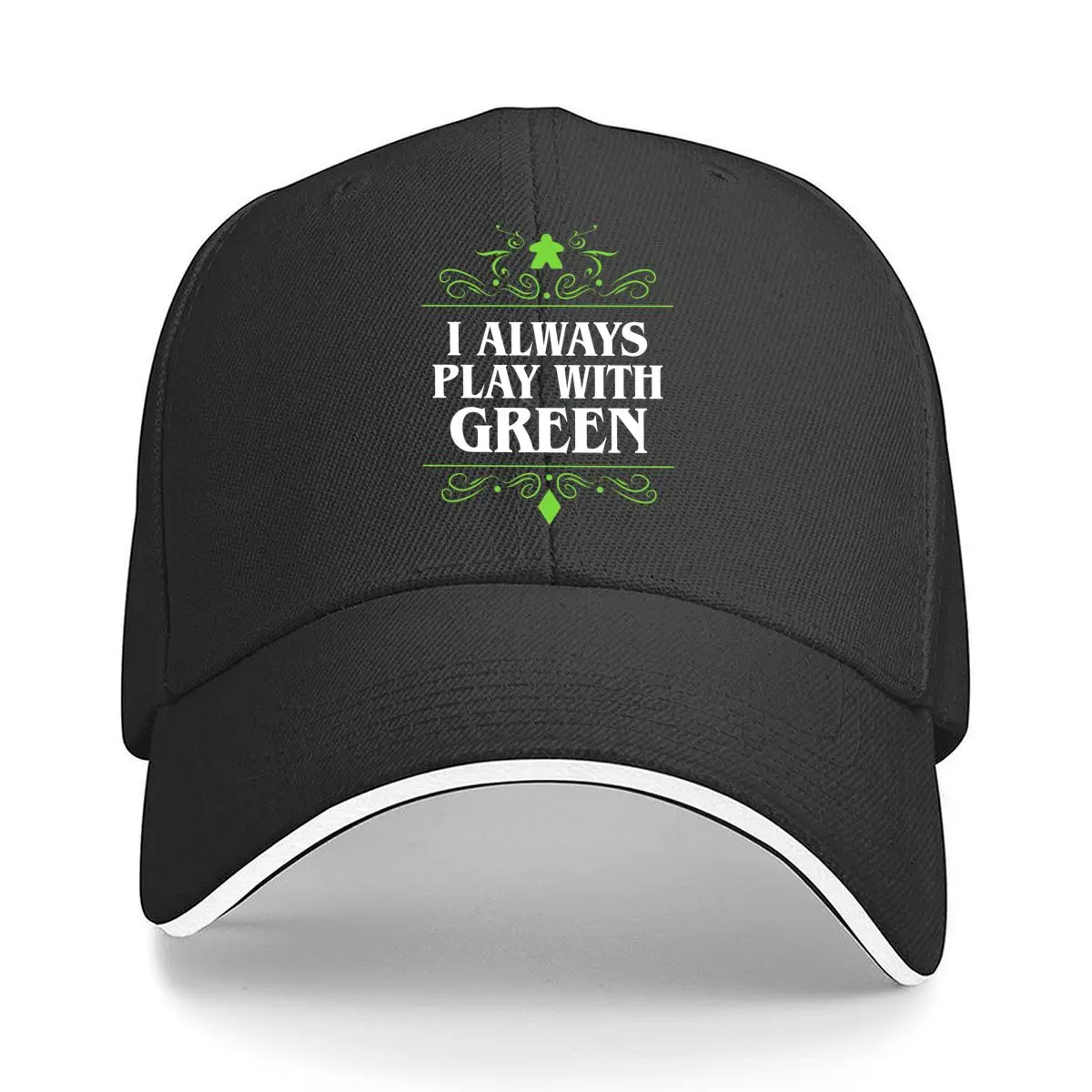 

Green Play Slogan Art Print Sandwich Baseball Cap