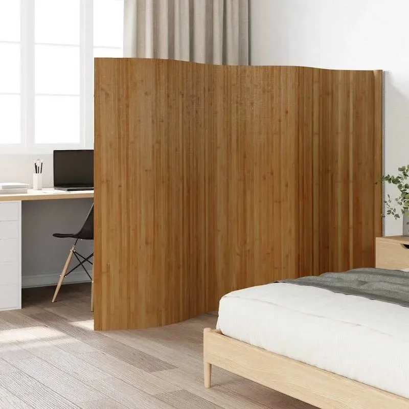 Brauner Bambus-Raumteiler 400x165cm, Natürlicher Sichtschutz, Leicht zu Reinigen, Vielseitig für Innenräume, Leicht und Tragbar