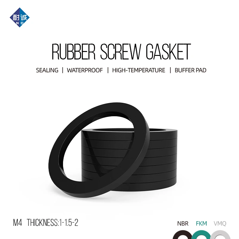 bm4 Bulk Flat Gasket Whole sale Discount M4 Thickness1-1.5-2 Nitrile Silicone Fluororubber Sealing high-temperature o-ring