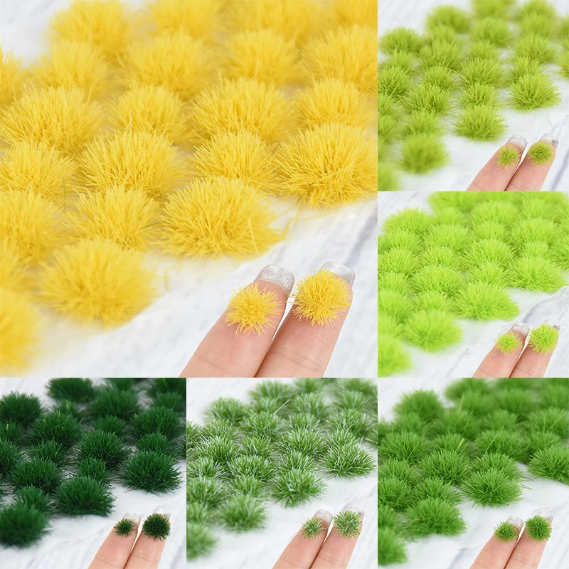 35pcs Artificial Grass Tufts Miniature Grass Garden Decor Landscape Plant Cluster Simulation Model Sand Table Scene DIY Material