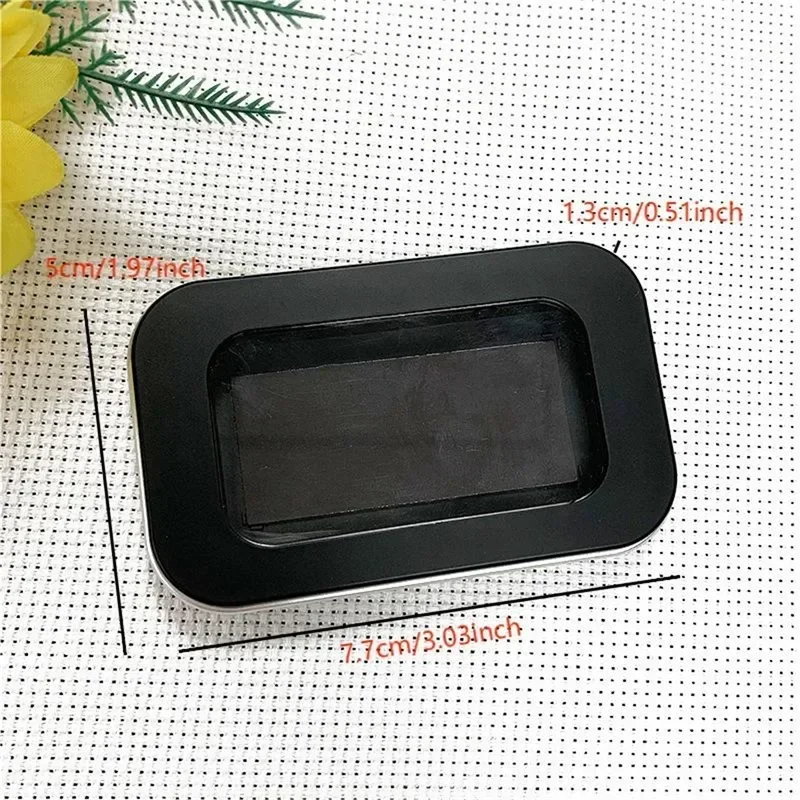 1 PCS Black Magnetic Needle Suction Box Frosted Needle Suction Box Storage Embroidery Needle and Thread Box Tool Accessories