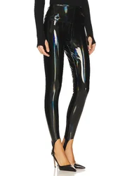 Shiny Faux Latex Leather Leggings Women High Waist Strtch Slim Colorful Pants PU Bodycon Pantyhose Custom Clubwearc PVC Trousers