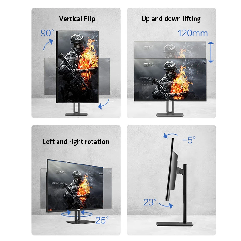 AOC All-in-one Computer 23.8-inch i5-13400 16G+512G SSD Desktop Gaming Adjustment AIO Home Office Game Dual Band WiFi Adjustable