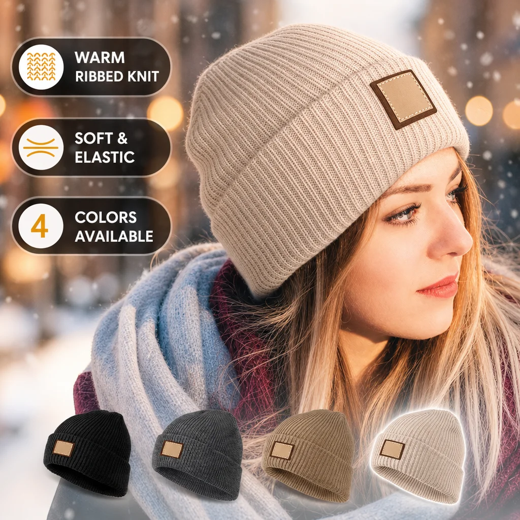 WRELS Winter Beanie Thick Knitted Hat Warm Cuffed Skull Cap Men Women Thermal Soft Ribbed Watch Cap Outdoor Skiing Winter Hats