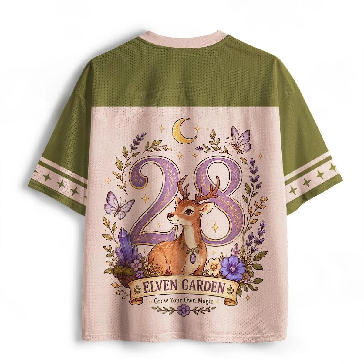 Elf Garden Forest Fairy Tale Illustration 3D Printed Breathable Sports and Leisure Fresh Green Wilderness Style Top