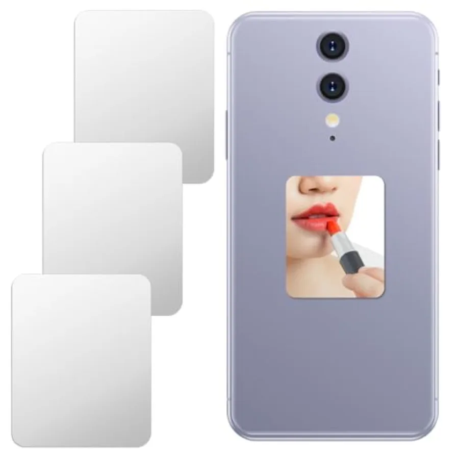 

Набор из 3 акриловых зеркал-наклеек для телефона: прямоугольные, тонкие, самоклеящиеся, для задней панели смартфона, декоративные, для макияжа