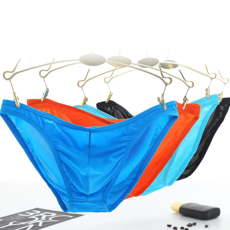 2pcs Man Sexy Undies Underwear Briefs Thin Breathable Summer Bikini Quick Dry Low Rise Bodysuit Men Pouch Cool Feeling