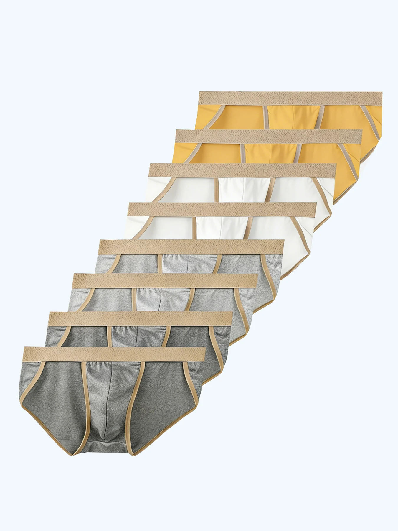 

8-предметный набор однотонных простых и повседневных мужских трусов, удобное и дышащее нижнее белье.