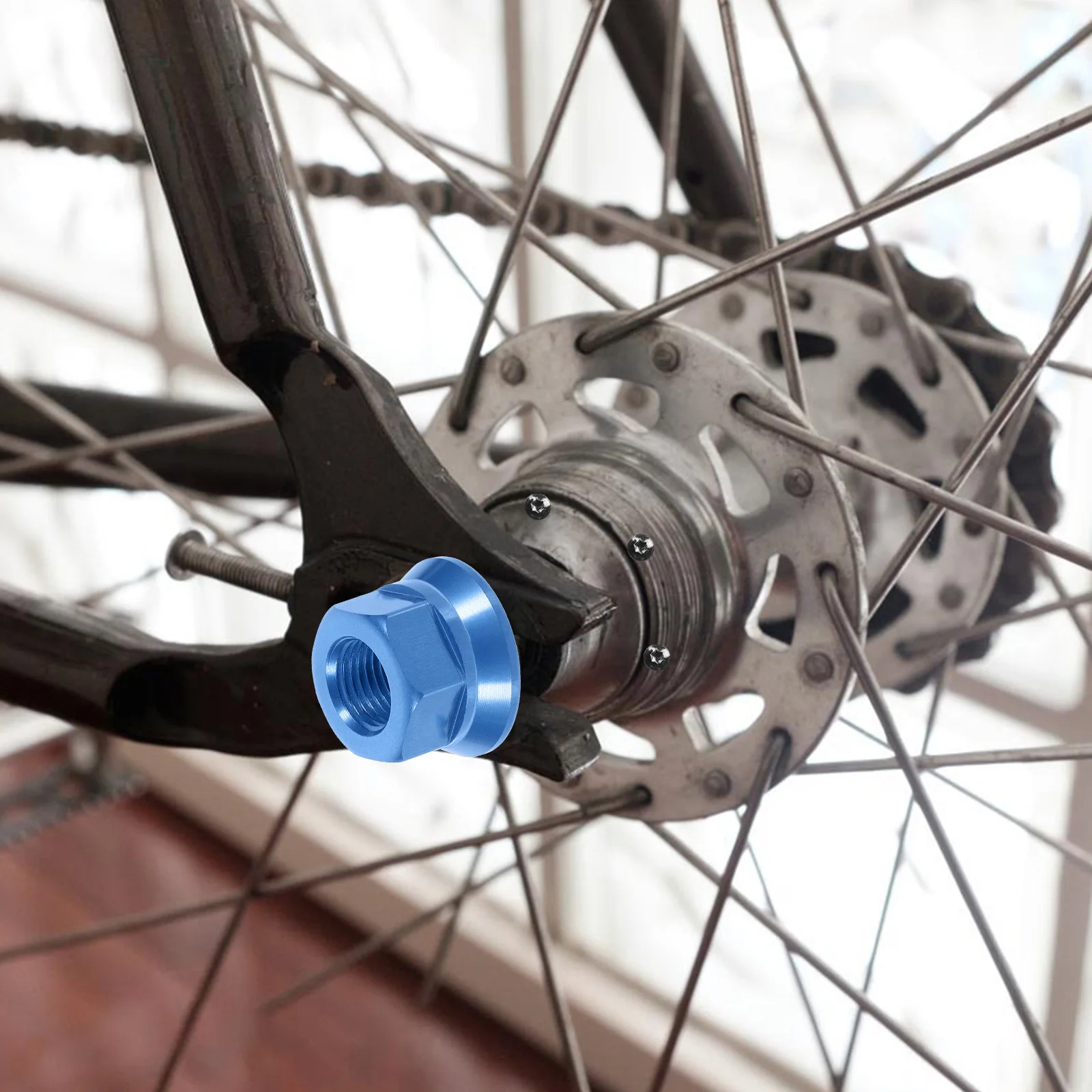 2Pcs Aluminum Alloy Nut M10 Rustproof Lightweight Fixed Gear Drum Nut for Bike Rear Hub DIY Accessories Mountain Road