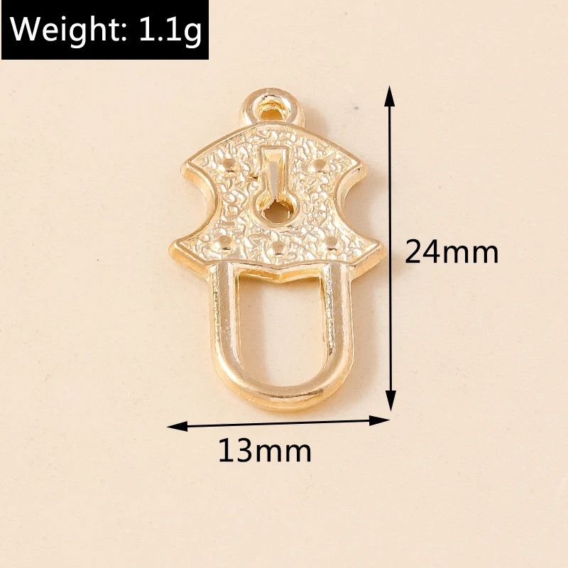 Leslie 20 Stück Gold Silber Farbe Vorhängeschloss Schlüssel Charm Anhänger Schmuck Zubehör Retro Schlüssel Charms DIY handgemachte Schmuckherstellung Handwerk – Detail 1