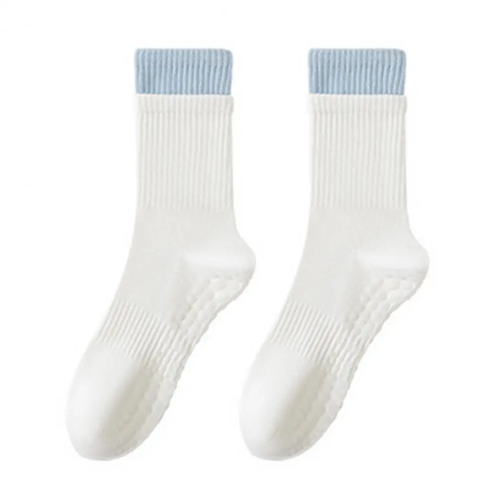 

1 Pair Yoga Socks with Non-slip Gripper Breathable Moisture-Wicking Ballet Dance Fitness Pilates Athletic Gym Sports Mid-calf So