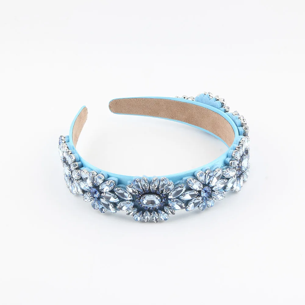 Retro court style heavy industry rhinestone headband femininity elegant super flash wide edge trendy hair accessories women