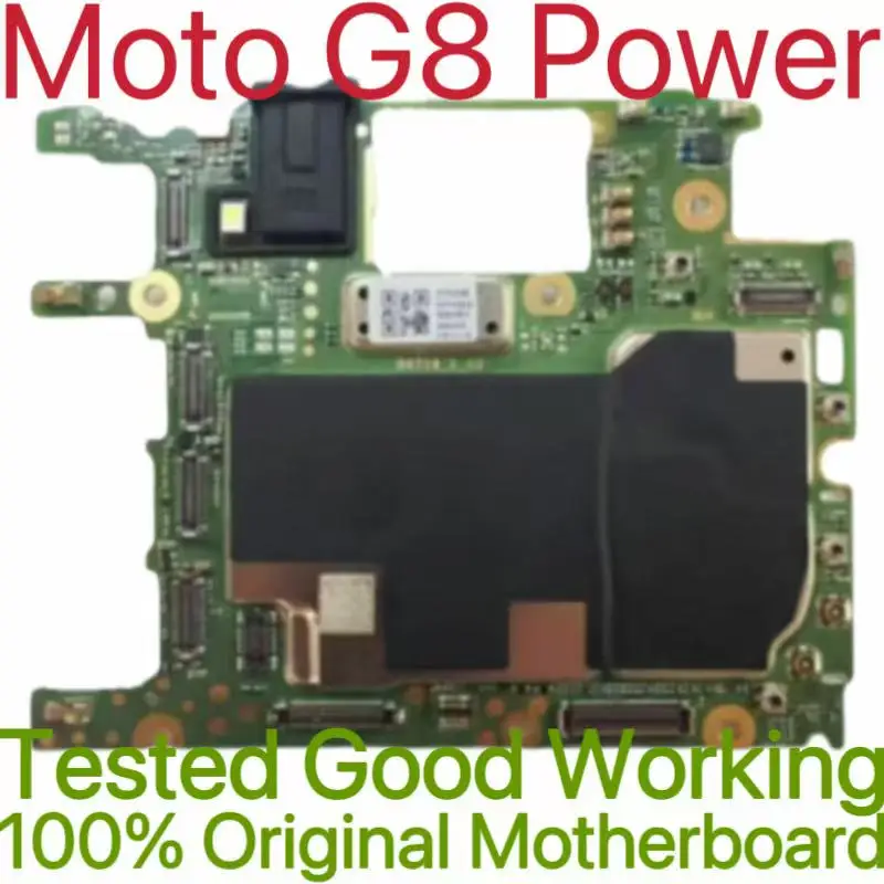 Placa base Original desbloqueada versión Global para Moto G8, placa de circuito probado con potencia, placa lógica principal para Moto G8 Power