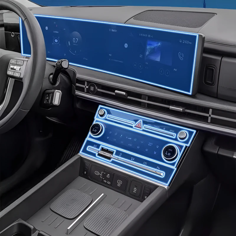 For Hyundai Santa Fe 2024 Dashboard Multimedia Navigation Transparent Anti-Scratch Protection Film Modification for