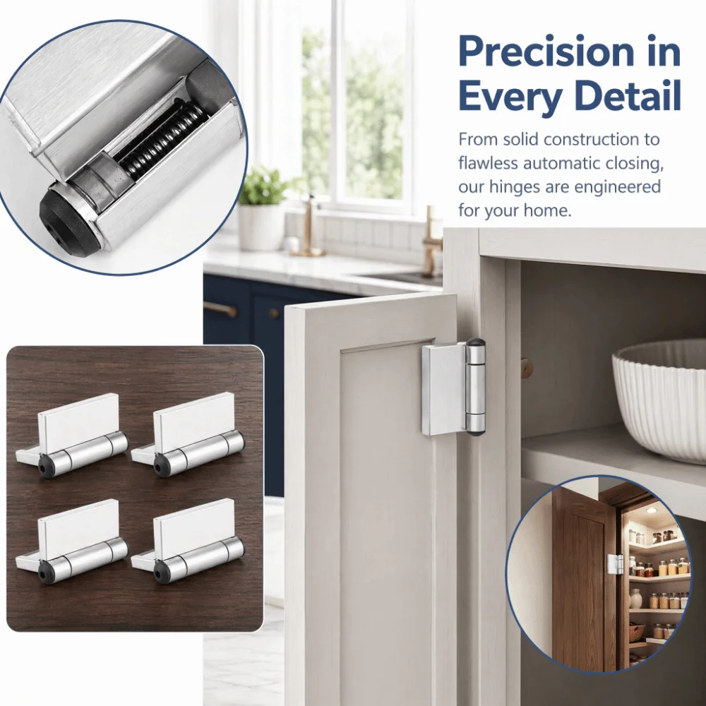 4pcs Durable Durable Spring Door Hinge Sturdy Weld Self Closing Hinge Stainless Steel Hinge Metal Gates