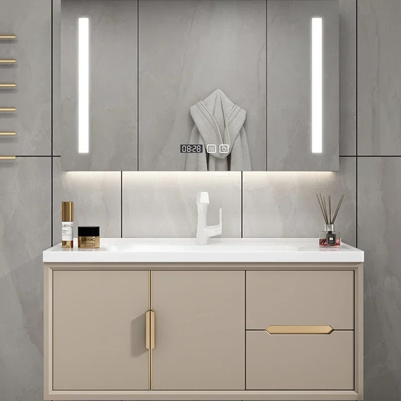 Simple Design Bathroom Vanities Open Drawers With Mirror Shelves Bathroom Vanities Multifunction Home Furniture Spiegelkast LLBC