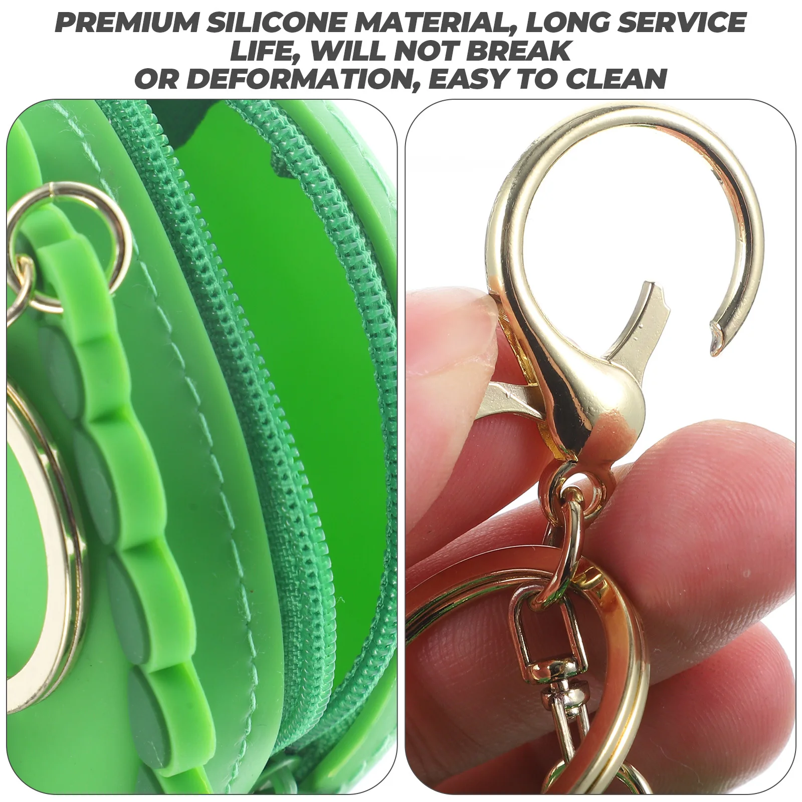 

Cute Silicone Dinosaur Keychain Pendant Functional Tiny Wallet for Change Headphones Candy Compact Pouch with Detachable Strap