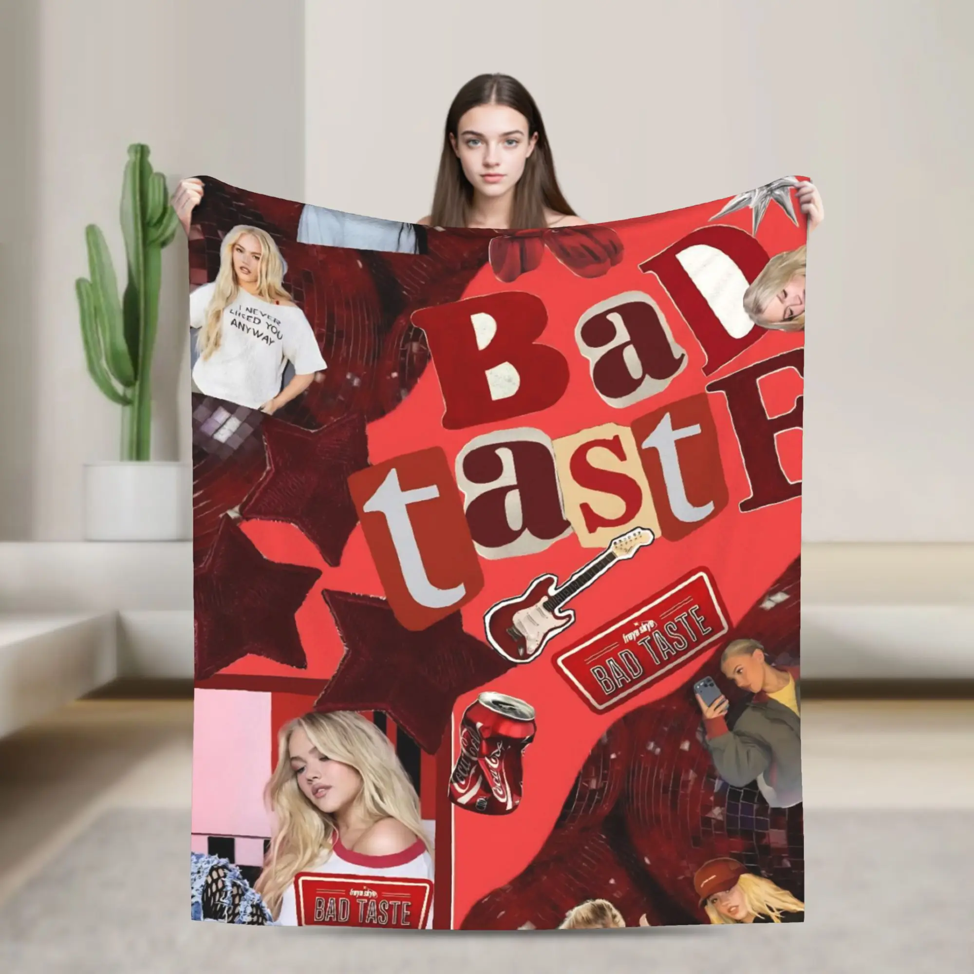 Bad Taste Freyas Singer Skyes  Blankets Fleece All Season  Portable Super Warm Throw Blankets for Sofa Car Plush Thin Quilt