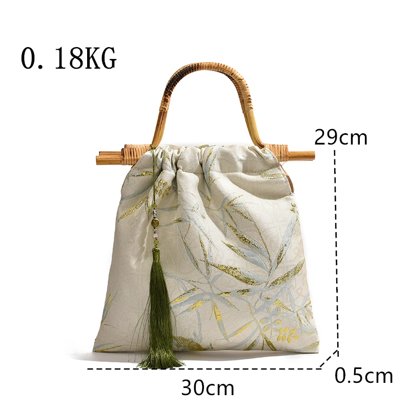 Retro Fashion Women Cloth Bag Luxury Designer Wooden handle Tote Bags Large capacity Handbag and Purse Female Sac 2024