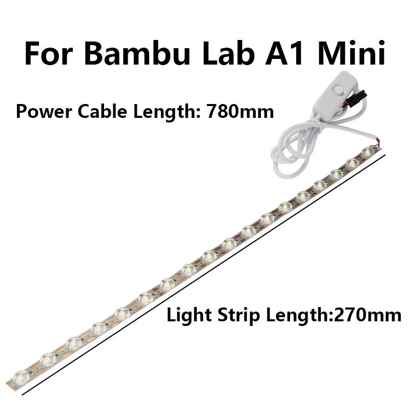 2-10pcs For Bambu Lab A1/A1mini Led Light Strip Ra95 Fill Light 24V White Light Super Bright Bambulab 3D Printer Accessories