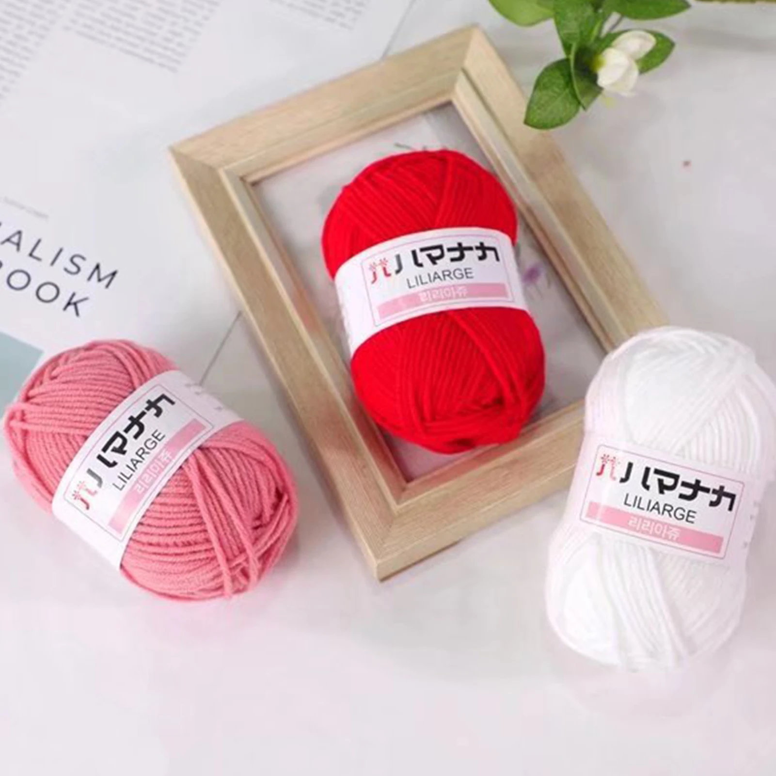Amigurumi Yarn 4-Ply Milk Cotton Thread Soft Crochet String for DIY Doll Making Handmade Knitting Craft Supplies Durable