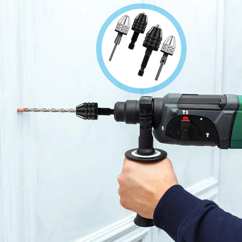 24-Hour Delivery 4Pack Round To Hex Adapter 1/4 1/8 1/16Inch Drill Chuck Adapter Keyless Drill Chuck Bit Hex For Impact Driver C