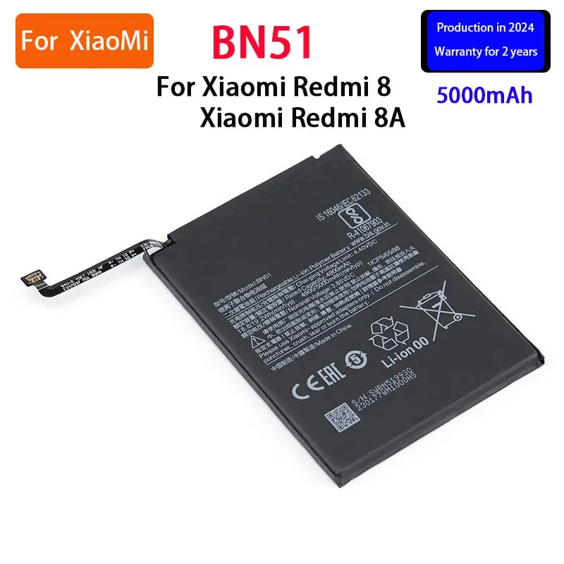 

2024 years Brand New BN51 5000mAh Battery For Xiaomi Redmi 8 Redmi 8A Redmi8 High Quality Phone Replacement Batteries