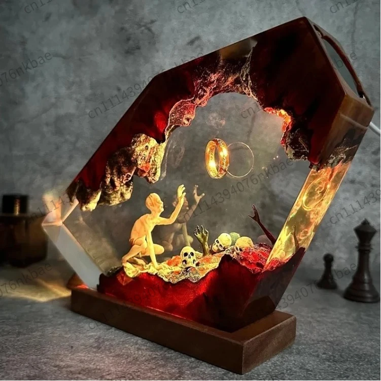 Gollum Ring Devil Resin Night Light Collectible Statue Bedroom Decor Kids Gift