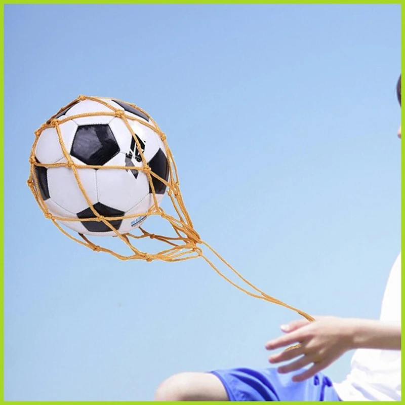 Juventude futebol auto trainer kick net bolso profissional esporte ao ar livre náilon net saco de basquete malha sólida bola de futebol carry bag