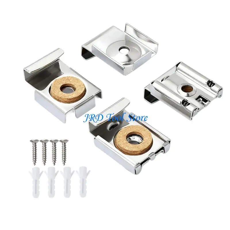 A2UD Metal Mirror Brackets Adjustable Spring Design Fit 4-6mm Thickness Glass
