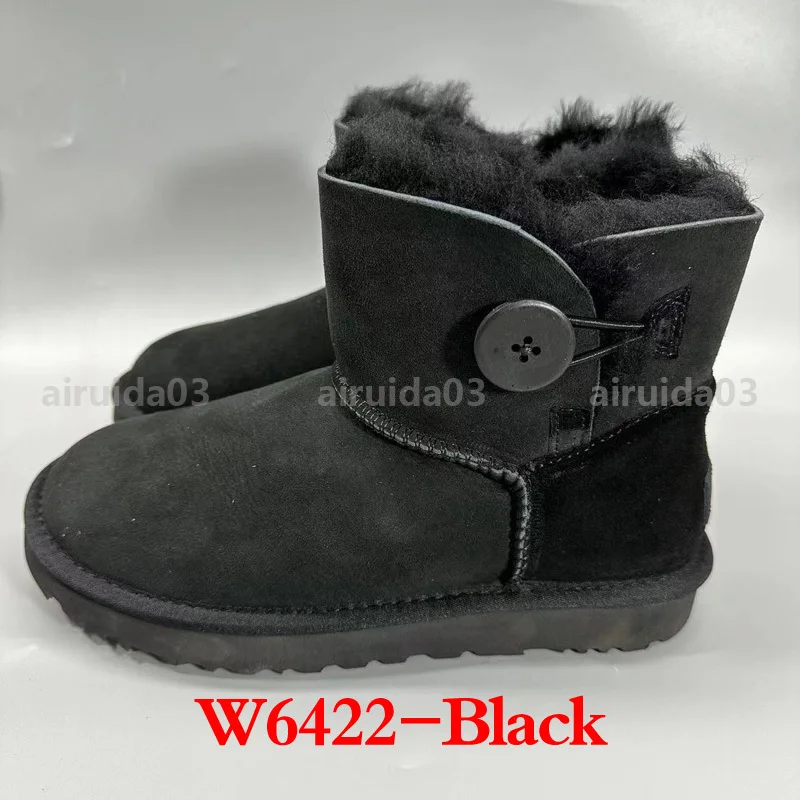 Super mini botas de neve para homens e mulheres, pele de carneiro real, lã, decotado, quente, sapatos femininos, inverno