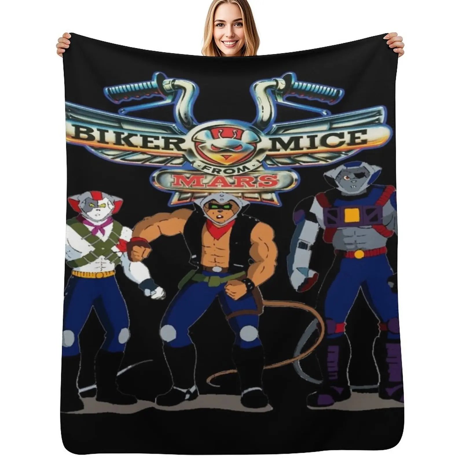 Biker Mice From Mars - Retro Children's TV Cartoon Throw Blanket Extra Large Throw Hairy Sofas Luxury Thicken Comforter Blankets