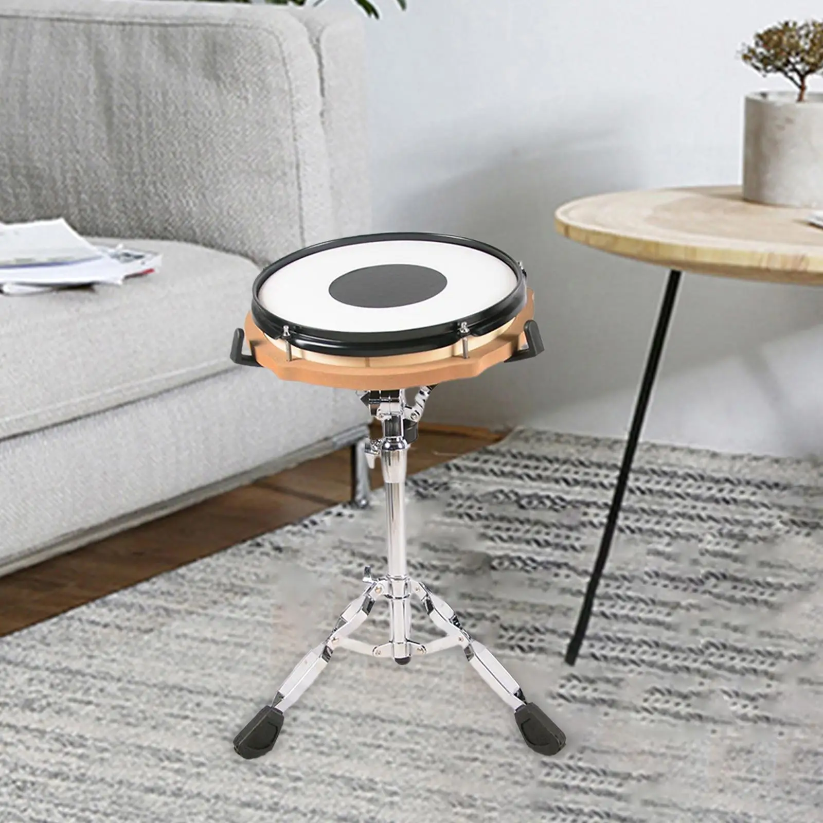 

Practice Drum Pad with Stand Adjustable Snare Support Percussion Drum Accessory for Beginners Children and Adults