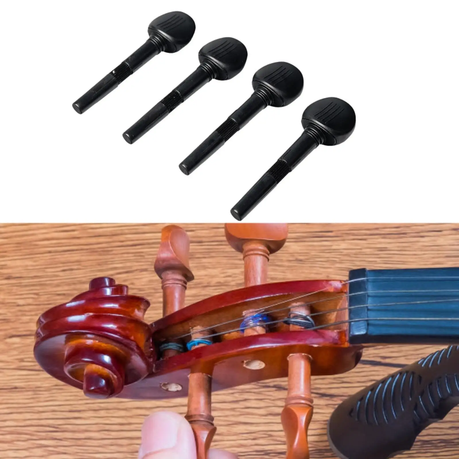 

4x Violin Tuning Pegs, Violin String Adjuster Performance, Professional Violin Replacement Part Musical Instrument ,