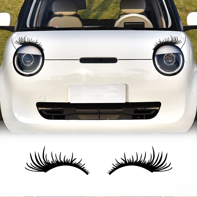 1 Paar 3D-Autoaufkleber mit bezaubernden Wimpern, gefälschte Wimpern, Auto-Scheinwerfer, lustige wasserdichte Aufkleber, Tür, Fenster, Vinyl