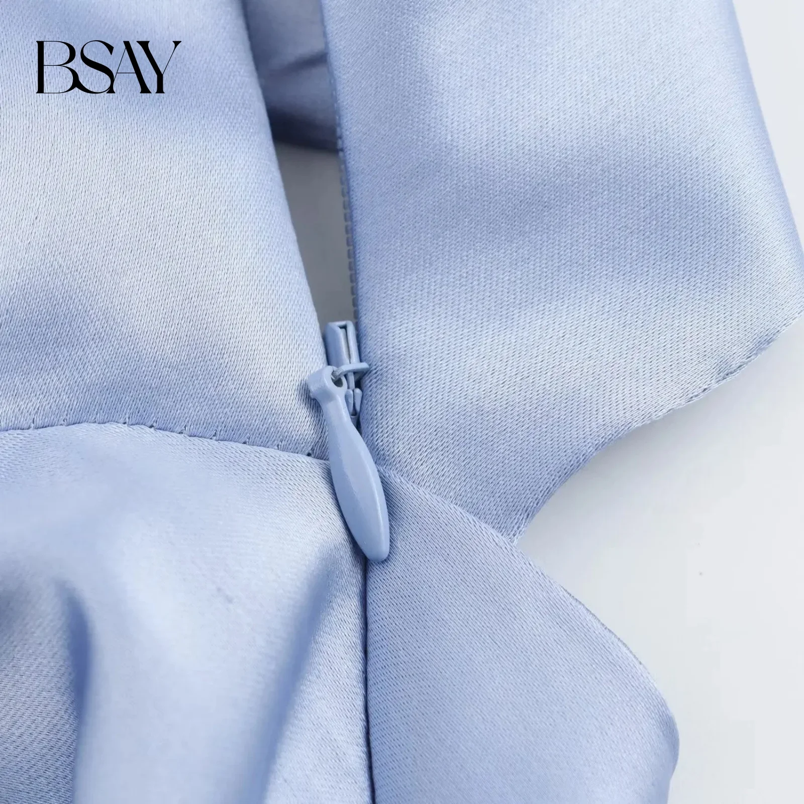 BSAY femmes mode été nouveau col en v côté Zip sans manches dos croisé Sexy gilet robe Chic femme soirée robes De Mujer