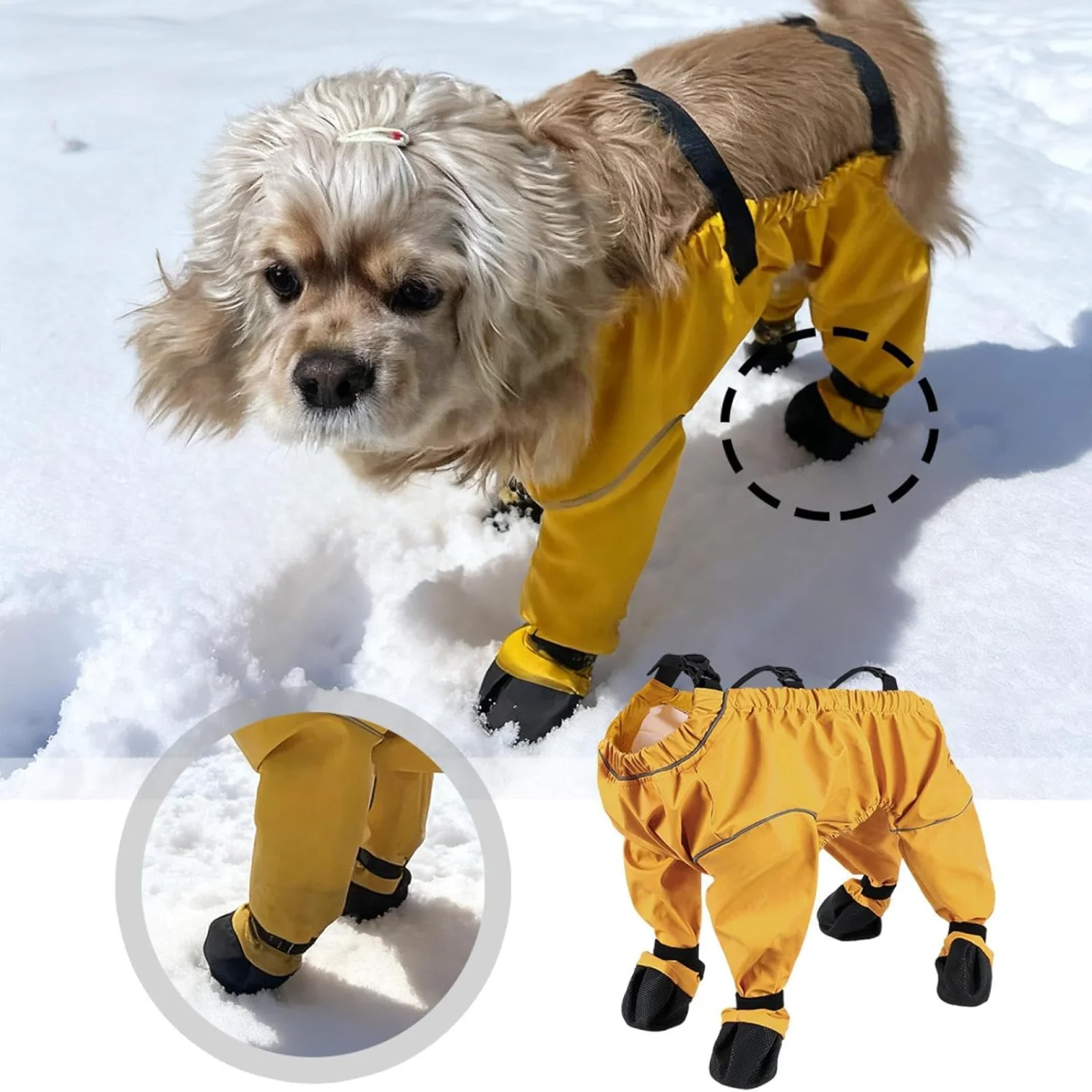 

Breathable Pet Pants with Foot Cover Antislip and Dirt Resistant Dog Trousers with Foot Cover Indoor and Outdoor Use